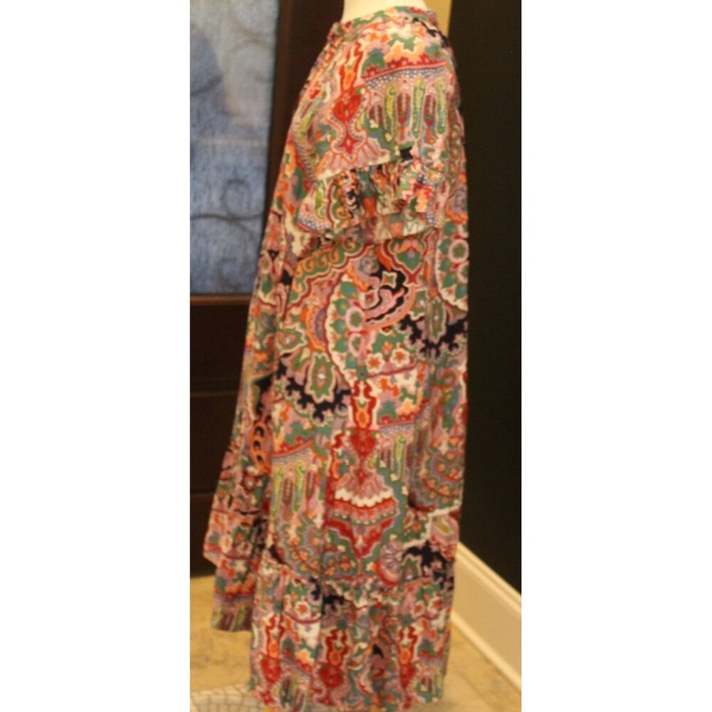 Anthropologie Flowy Peasant Colorful Maxi Dress Size Petite Extra Small - Picture 4 of 9
